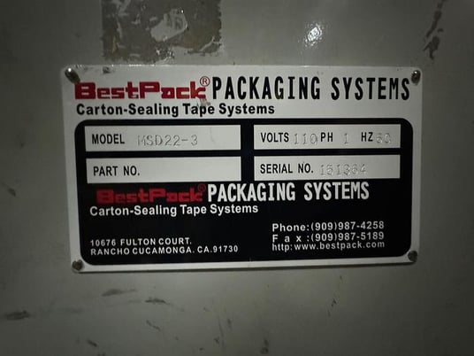 BestPack #MSD22-3, case selaer taper carton system, serial #151364 - Image 6
