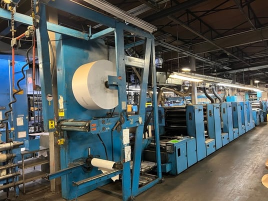 Sanden #Varicom-1200, UV Web Press, (6) Color, 17"/28"/26.25" cutoff x 24" width, 50" Splicer roll, 40 HP - Image 2