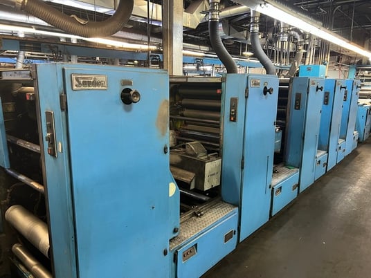 Sanden #Varicom-1200, UV Web Press, (6) Color, 17"/28"/26.25" cutoff x 24" width, 50" Splicer roll, 40 HP - Image 7