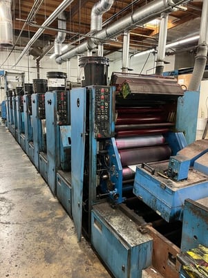 Sanden #Quantum-1200, Variable Cutoff Web Press System, (8) Color, 22" cutoff x 27" width, 50" Splicer, 1999 - Image 1