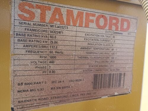 75 KW Caterpillar #G3306, Natural gas generator set, 480 Volts, 3-phase, 95 HP @ 1800 RPM, enclosure, 2011 - Image 7