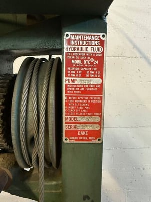 25 Ton, Dake #6-225, air operated h-frame press - Image 2