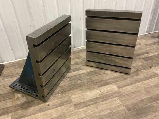 27-3/4" x 36" x 24" T-slotted angle plates, cast steel fabricated plate, 1 pair - Image 1
