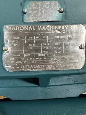 30 HP 670 RPM Reliance/natioinal Machinery Reliance/National Mchy, Frame 444T, open, BB, 460 Volts design D - Image 1