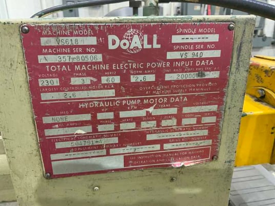 6" x 18" DoAll #VS618, surface grinder, 7" x 1/2" grinding wheel, 15" work height, lube system, 1 HP - Image 7