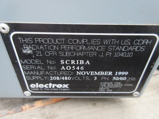 Electrox #Scriba, laser marker, 208/480 V., S/N AO546, 1999 - Image 2