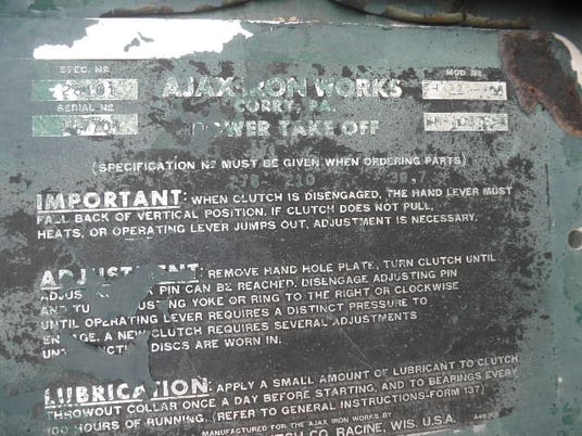 160 HP @ 200-400 RPM, Ajax #DP-160, Pumpjack Engine, 2-cylinder, 14" Stroke, 11" Bore, 21.79 L displacement - Image 7