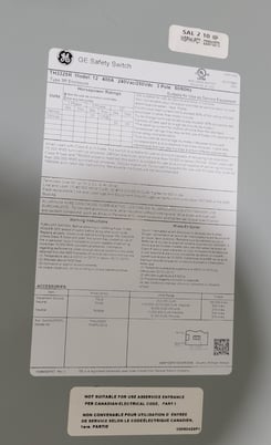 400 Amp. General Electric, Fusible Safety Disconnect Switch, 240VAC 250VDC 125HP Nema 3R - Image 7