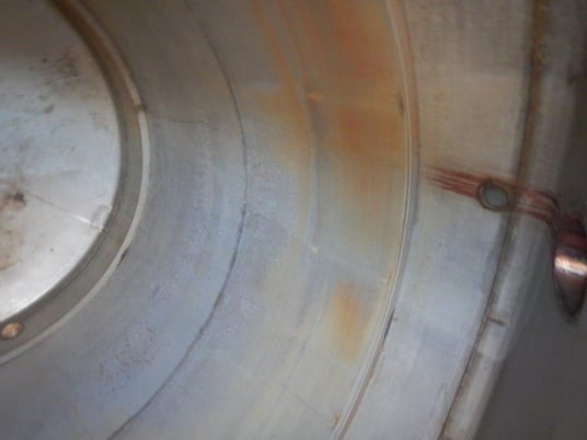 3000 gallon Stainless Steel tank, 95" dia. x 8' straight side, dish top & bottom, 3" center bottom outlet - Image 6