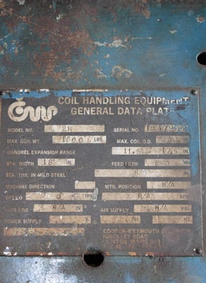 1600 lb. CWP, non-motorized uncoiler, 18" mandrel width, 48" outside dimensions, 11.5"-17.5" ID - Image 4