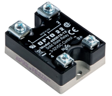 Opto 22 480D10-12 480 VAC 10 A DC Control Solid State Relay SSR Transient Proof - Image 1