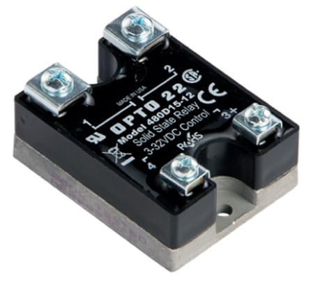 Opto 22 480D15-12 480 VAC 15 A, DC Control Solid State Relay SSR Transient Proof - Image 1