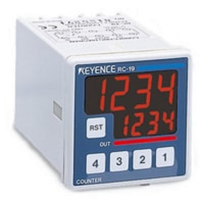 Keyence RC-19 LCD Display Electronic Preset Counter, 48-mm 4-Digit 7-Segment LED - Image 1