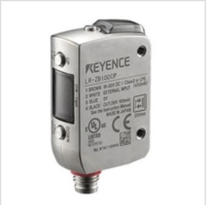 Keyence LR-ZB100CP Self-Contained CMOS Laser Sensor, Rectangular w/M8, 100 mm - Image 1