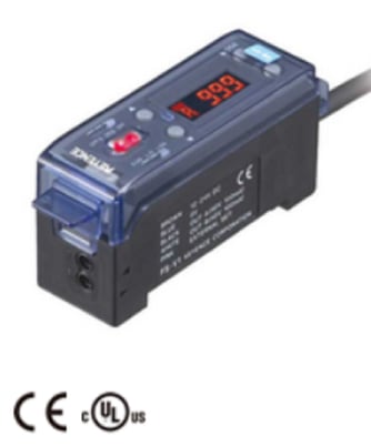 Keyence FS-V1P Fiber Optic Amplifier, Cable Type, Main Unit, PNP, FS-V Series - Image 1