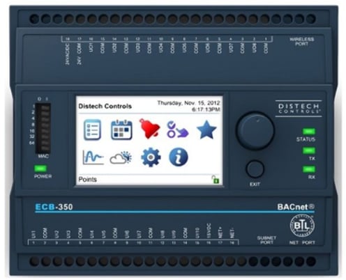 Distech CDIB-350X-00 ECB-350 BACnet Programmable Controller w/LCD, 10UI 8UO - Image 1