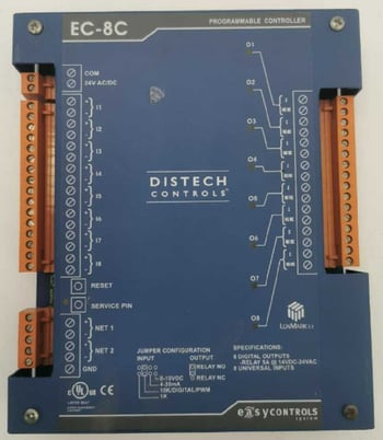 Distech CDIP-08CX-01-00 EC-8C Programmable Controller, 8UI 8DO, Log/Scheduling - Image 1