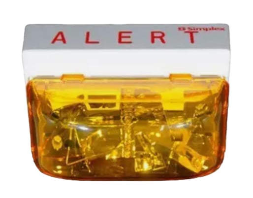 Simplex Grinnell 4906-9207 0743715 Strobe, MCVO, Ceiling Mount, Amber Lens - Image 1