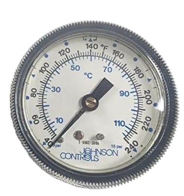 Johnson Controls T-5502-1005 Pneumatic Temperature Indicator Thermometer, 40-240 - Image 1
