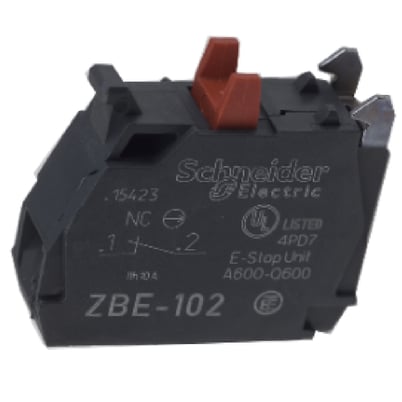 Telemecanique Schneider ZBE-102 ZBE102 Single Contact Block for Head, 22mm, 1NC - Image 1