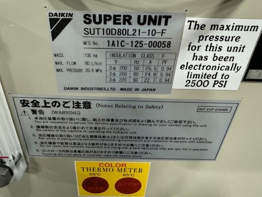 Daikin #SUT10D80L21-10-F, Servo hydraulic super unit, 2012 - Image 7