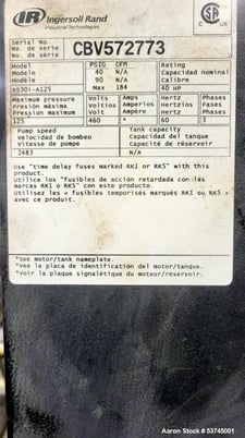 184 cfm, 125 psi, Ingersoll-Rand #RS30i-A125, Air Compressors, 40 HP, 208-230/460 V., 2018 - Image 8