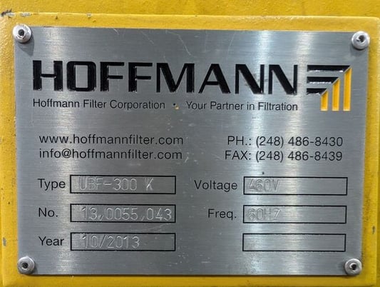 Hoffman #UBF-300K, filter machine, with Koolant Koolers chiller, low usage - Image 2