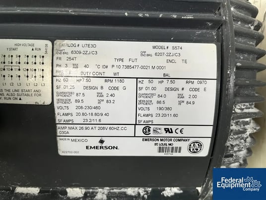Sweco #TS30S, Turbo Screen Classifier, Stainless Steel housing, 30" diameter, 1600 cfm, 7.5 HP, 1180 RPM - Image 8