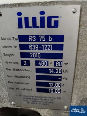 Illig #RS-75-b, Grinder, 75 mm width feed opening, 1.1 kW motor, 13 kW main drive, 460 V, 2010 - Image 2