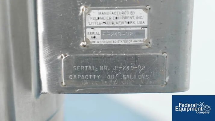 10 gallon Feldmeier, Mixing Tank, Stainless Steel, w/Impeller Shaft - Image 8
