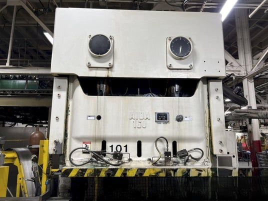 176 Ton, Aida #NC2-160(1), double crank gap mechanical press, 5.12" stroke, 18.4" Shut Height, 3.9"motorized - Image 3