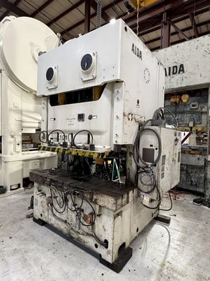 176 Ton, Aida #NC2-160(1), double crank gap mechanical press, 5.12" stroke, 18.4" Shut Height, 3.9"motorized - Image 6