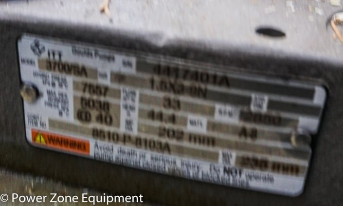 123 GPM @ 145' TDH, Goulds #3700-1.5x3-9N, Centrifugal Pump, Horz., 1-Stage, 3" suction, 1.5" discharge, 8.7 - Image 7