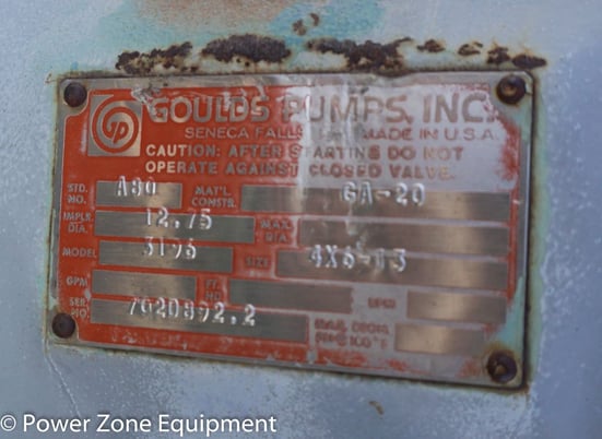 1100 GPM @ 130' TDH, Goulds #3196, Centrifugal Pump, Horz., 1-Stage, 12.75" imp., 1780 RPM - Image 5