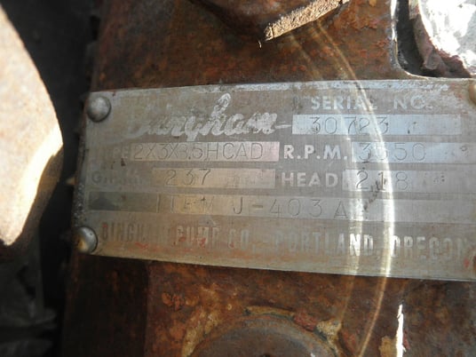 237 GPM @ 218' TDH, Sulzer Bingham #2x3x8.5-HCAD, Centrifugal Pump, Horz., 1-Stage, 8.5" imp., 3" suction, 2" - Image 4
