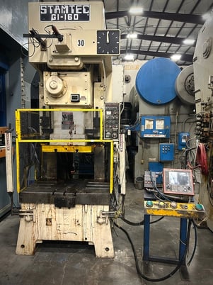 176 Ton, Stamtec #G1-160, gap frame, 7.9" stroke, 49.2" x31.5" bed, 20-50 SPM, wet clutch/brake, 1996 - Image 2
