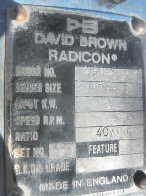 45 HP @ 1450/37.5 RPM, Radicon #AU800-8, Worm Gear Reducer Gearbox, 40:1 Ratio, 34 kW - Image 6