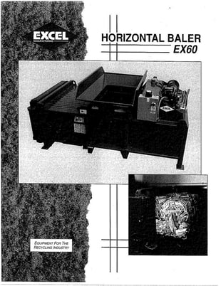 Excel #EX-60, closed door dual cylinder baler, (2) 6" cyinders, 20 HP - Image 8