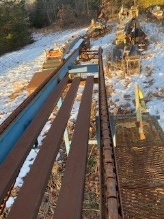Cstom Built Heavy Duty Scragg Deck, C55B rooftop chain, 3'-7' legs, 33' long, 30" wide, 24' catwalk - Image 5