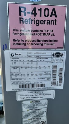 60 Ton, Carrier #38APD0606, DX Condenser Gemini Select, Split System, R-410A, 460 V., 3-ph, 2020 - Image 2