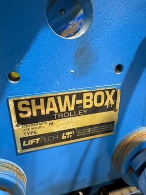 3 Ton, Shaw-Box #509812-4, Hoist, 16/5 FPM 2 Speed, 4 HP, manual trolley, S/N KO-70263, 509812-4 - Image 10