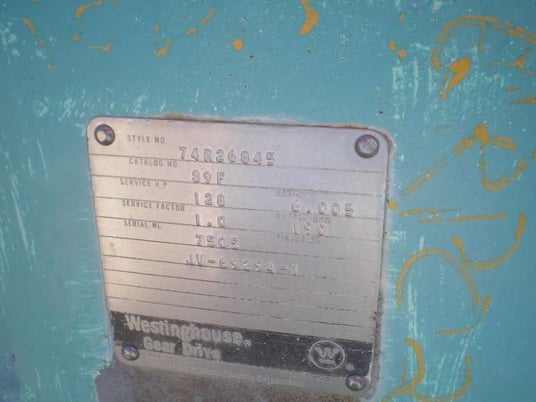 128 HP @ 1800 RPM, Westinghouse #S9F, Parallel Shaft Gearbox, 300 RPM output, 6.00 :1 Ratio, 1.0 service - Image 6