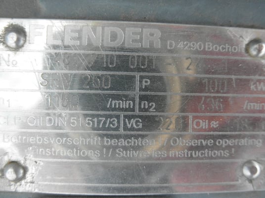 134 HP @ 1150 RPM, Flender #SEN250, Parallel Shaft Gear Reducer Gearbox, 436 RPM output, 2.63 :1 Ratio - Image 7