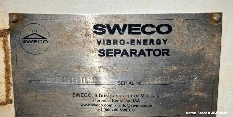 48" Sweco #MX48S888TLWC, Screener, Stainless Steel Construction, double deck, triple separator, 2.5 hp - Image 9