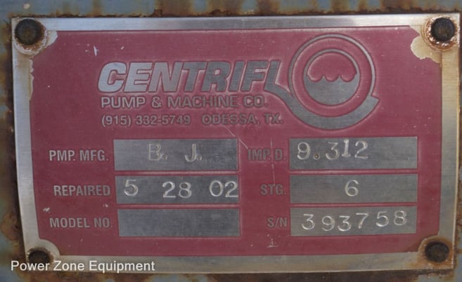 650 GPM @ 1850' TDH, Byron-Jackson #3x6x9-DVMX, Centrifugal Pump, Horz., BB3, 6-Stage, 9.31" imp., 6" - Image 2