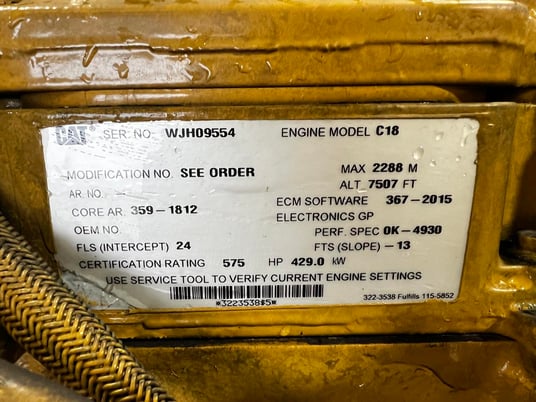 630 HP Caterpillar #C18, industrial engine, EPA Tier 3, sound attenuated enclosure 1, 2011 - Image 10