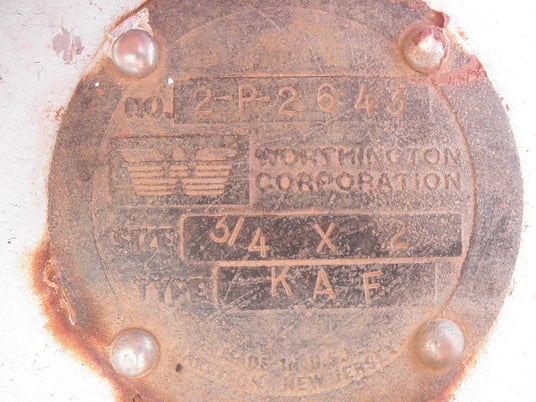 2 GPM @ 1750 psi, Worthington #KAF, Duplex Production Pump, 2" stroke, 0.75" plungers, 0.75" suction, 0.5" - Image 8
