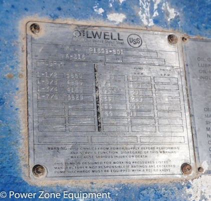 75 GPM @ 4160 psi, Oilwell #A-316, Triplex Production Pump, 6" stroke, 1.75" plungers, 3" suction, 2" - Image 7