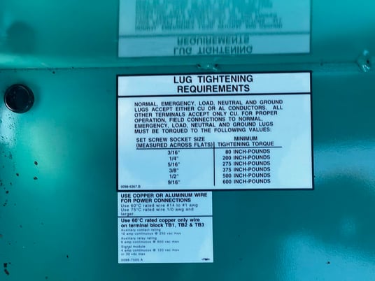 150 Amp. Cummins, Onan BTA-4959997, automatic transfer switch, 480 Volts, 3-phase, bypass isolation, 4-poles - Image 10