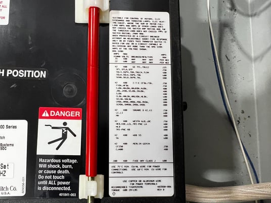 260 Amp. Asco #Series-7000, automatic transfer switch, 480 Volts, 3-phase, 3-poles wires, Nema 1 - Image 10